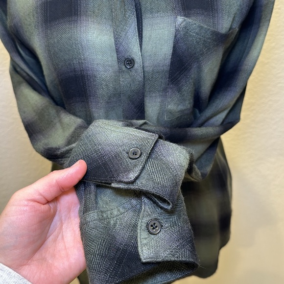 Rails Women’s Black and Green Long Sleeve Button Down Flannel Shirt Size XS - Picture 3 of 6